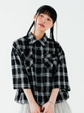 Raver String Short Sleeve Check Shirt