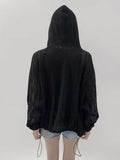 Riga See-Through Knitwear Hooded Zip-Up