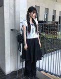 Melville Dot Wrinkle Puff Short Sleeve Blouse