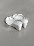 1207 Unbalanced Strap Sandals Wedge Heels (8cm)