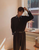 [UL] Mua Cable Henley Neck Basic Knit