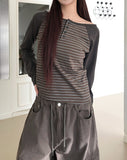 Marty Stripe Raglan Button Long Sleeve