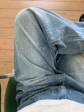 Minye painting wide denim pants