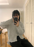 Lipan cable hood knit cardigan