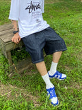 Linen bermuda over roop denim pants