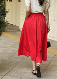 Posh Pin Tuck Flare Banding Long Skirt