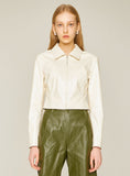 Fox Leather Cropped Line Shirt