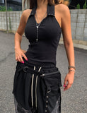 Lucy Stud Collar Halter Sleeveless