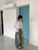 [unisex] Zenly Curve Denim Balloon Pants