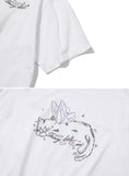 Fairy Cat Embroidery Short Sleeve Tee