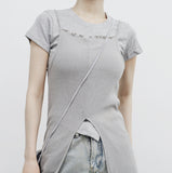 Chatier Slit Sleeveless One Piece