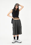 Double mesh layered sleeveless top