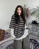 Runed Stripe Linen T-shirt