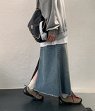 Copen cutting denim long skirt