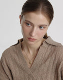 Volume Square Silver (C) H BAR Necklace M