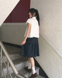 Lute round collar button puff jacket