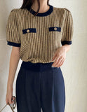 Ellie Pintuck Wide Denim Slacks
