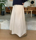 Necoco banding corduroy pintuck long skirt