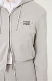 Crop Knit Hood Zip-up