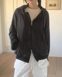 Convi Stripe Loose Fit 2-Way Hooded Zip-Up