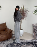Delrin Print Knit Hood Zip-Up