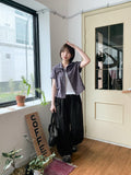 Demro Flower Check Short Sleeve Hood Shirt