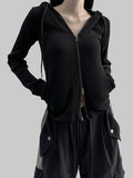 Wibbi Ribbed Hood Zip-Up