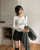 State Crack Lettering Button Long Sleeve