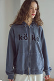 [2-WAY] KOKO Applique Pigment Hooded Zip-Up