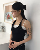 Claire shirring halter strap sleeveless