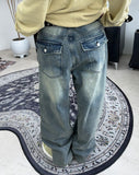 Hail Back Pocket Washed Denim Pants