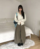 Ena Double Point Button Two-Way Hood Zip-Up
