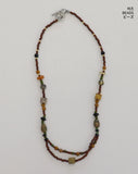 Skal Vintage Layered Beaded Gemstone Necklace