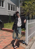 Boma catwash bermuda denim pants