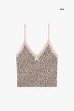Fatale leopard cropped sleeveless top