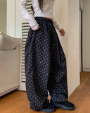 Meni Dot Pintuck Balloon Wide Pants