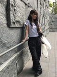 [A/M]Miran Nylon String Pintuck Wide Pants