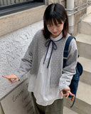 [BAONHAUS] Karoi Ribbon Dot Cotton Cardigan