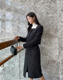 Coner Square Neck Tweed Jacket