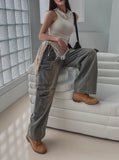 double-out pocket denim pants