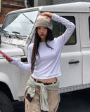 Mellie Two-Tone Layered Shirring Long Sleeve