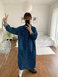 Tind Dark Blue Denim Long One Piece