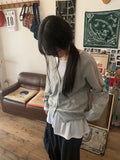 Yunori Layered Side Shirring Frill Long Sleeve Tee