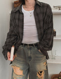Chillin Cotton Overfit Check Shirt