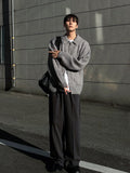 Minimal achromatic two-way cardigan