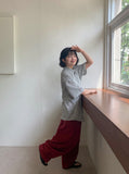 Jeans Pintuck Banding Balloon Wide Pants