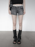 Fade pocket raw denim shorts