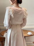 Revcell Ruffle Lace PuffBlouse (Sleeveless Set)
