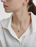 Volume Square Silver (W) H BAR Necklace M