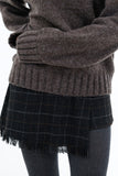 Roses Check Fringing Short Skirt